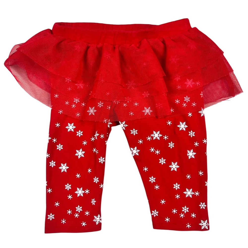 Just One You by Carters Baby Girl 3M Red Snowflake Tutu Skirt Leggings Holiday